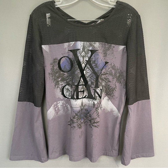 Oxygen gothic bell sleeve graphic top - Picture 1 of 10